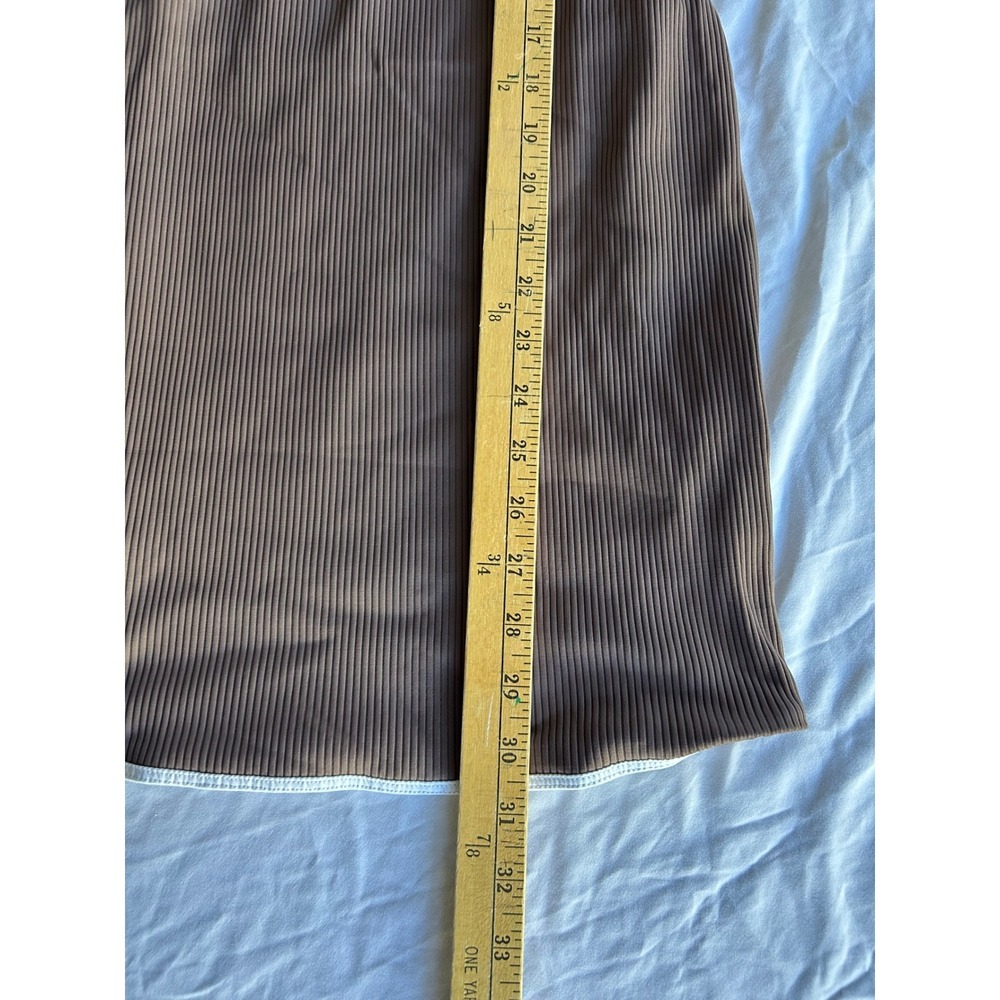 Year of Ours Ribbed Bustier Mini Dress Brown Spaghetti Strap Bodycon Size Small - Picture 7 of 7